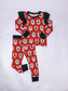 Red Vintage Christmas Ruffle Pajama Set