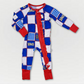 Kansas Quilted College Zip-Up Ruffled Bamboo Pajama