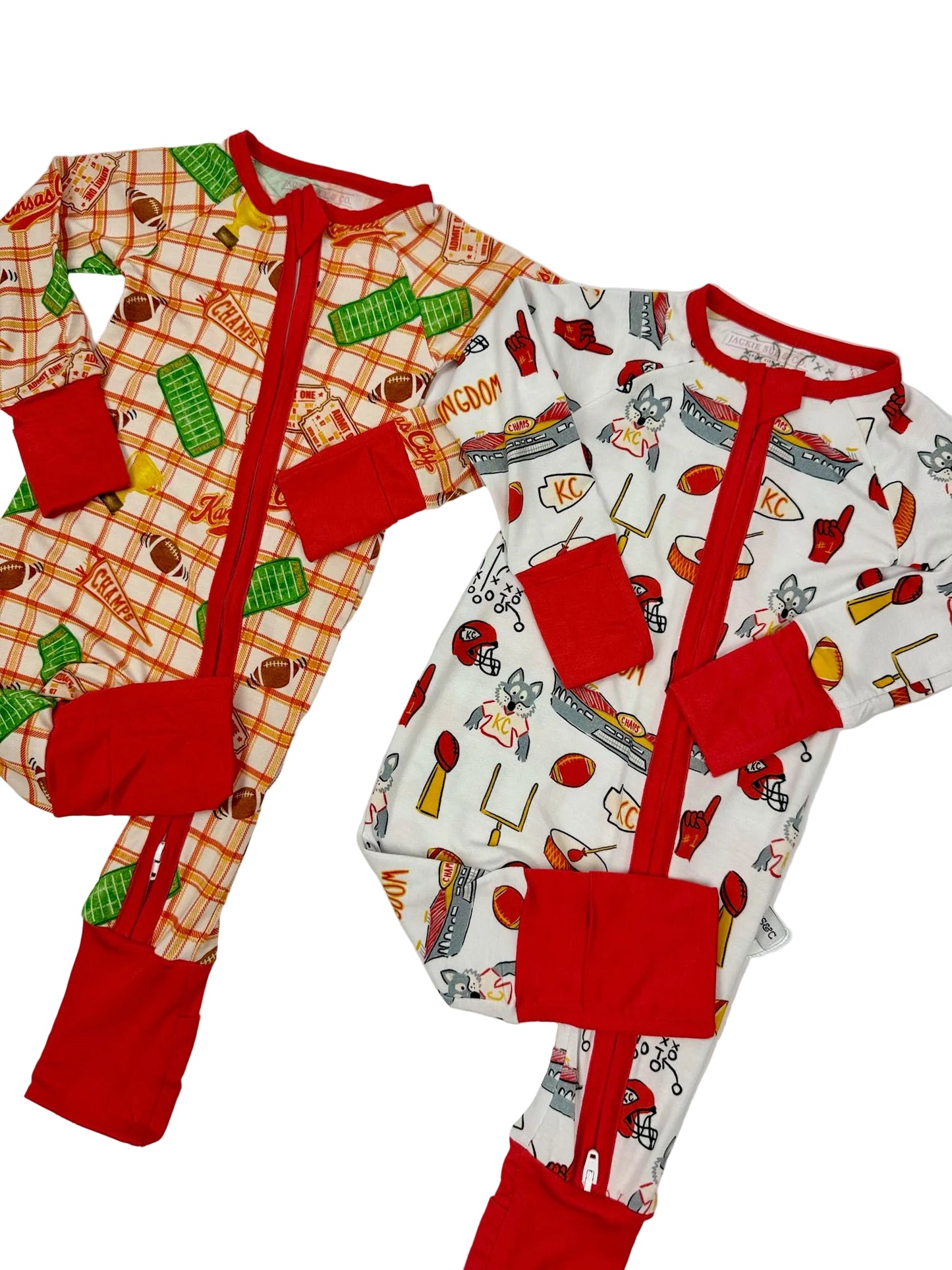 Unisex Heritage Plaid Bamboo Zip | Kansas City Football Inspired Kids Pajamas