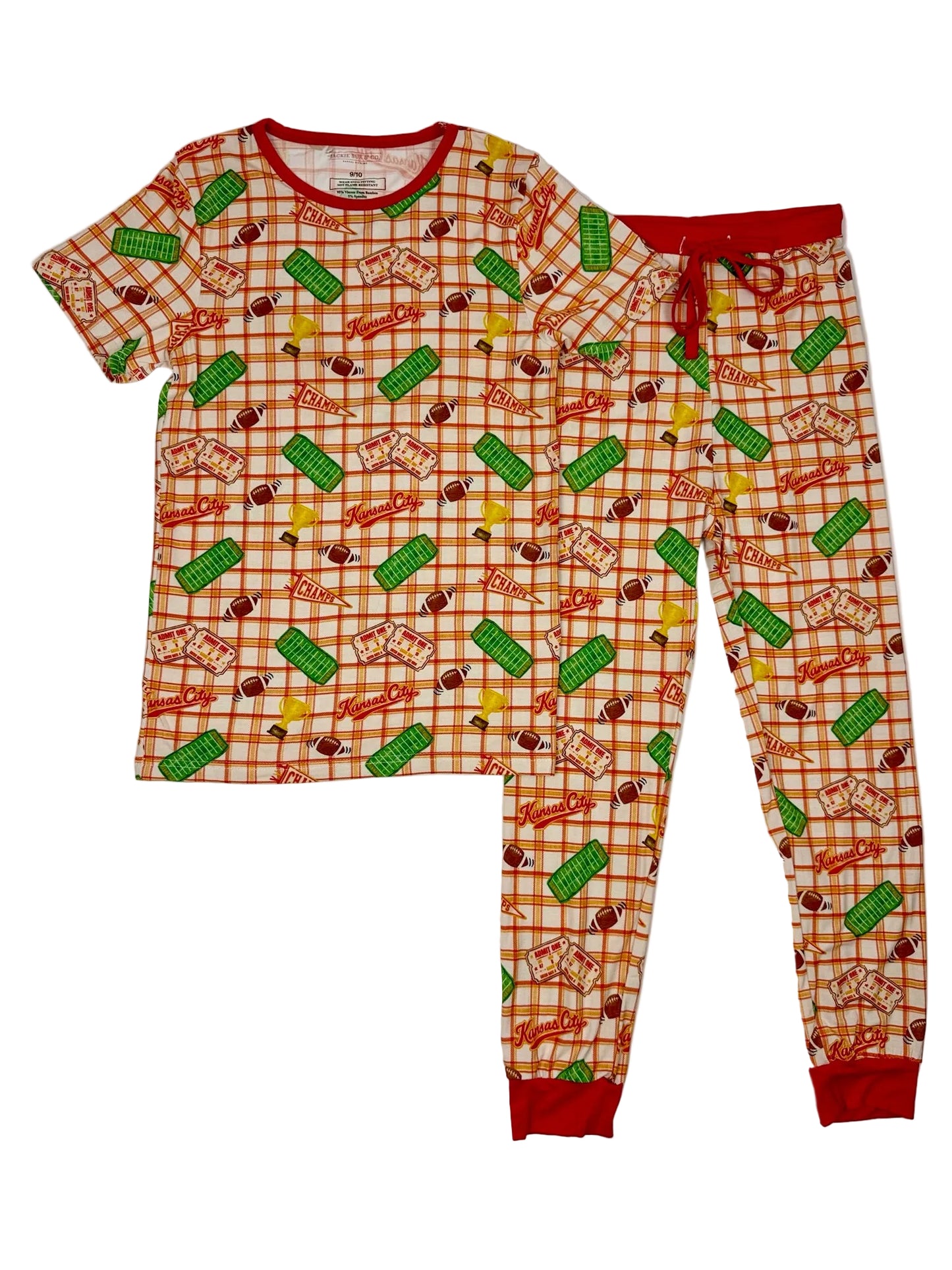 Youth Heritage Plaid Bamboo Jogger Set | Kansas City Football Inspired