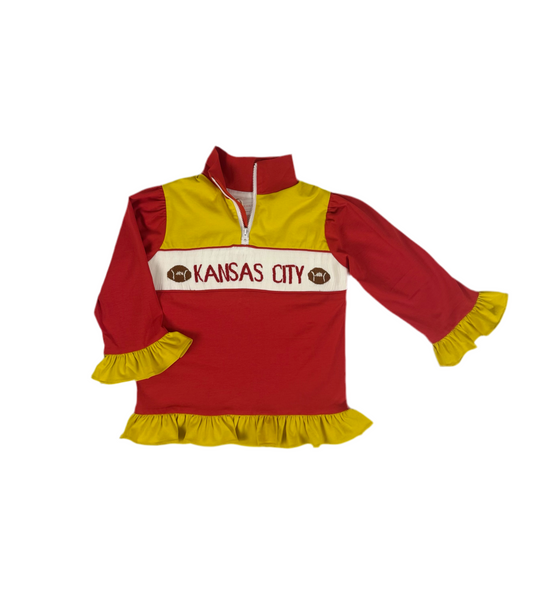 Smocked Girls Kansas City Chiefs Quarter Zip