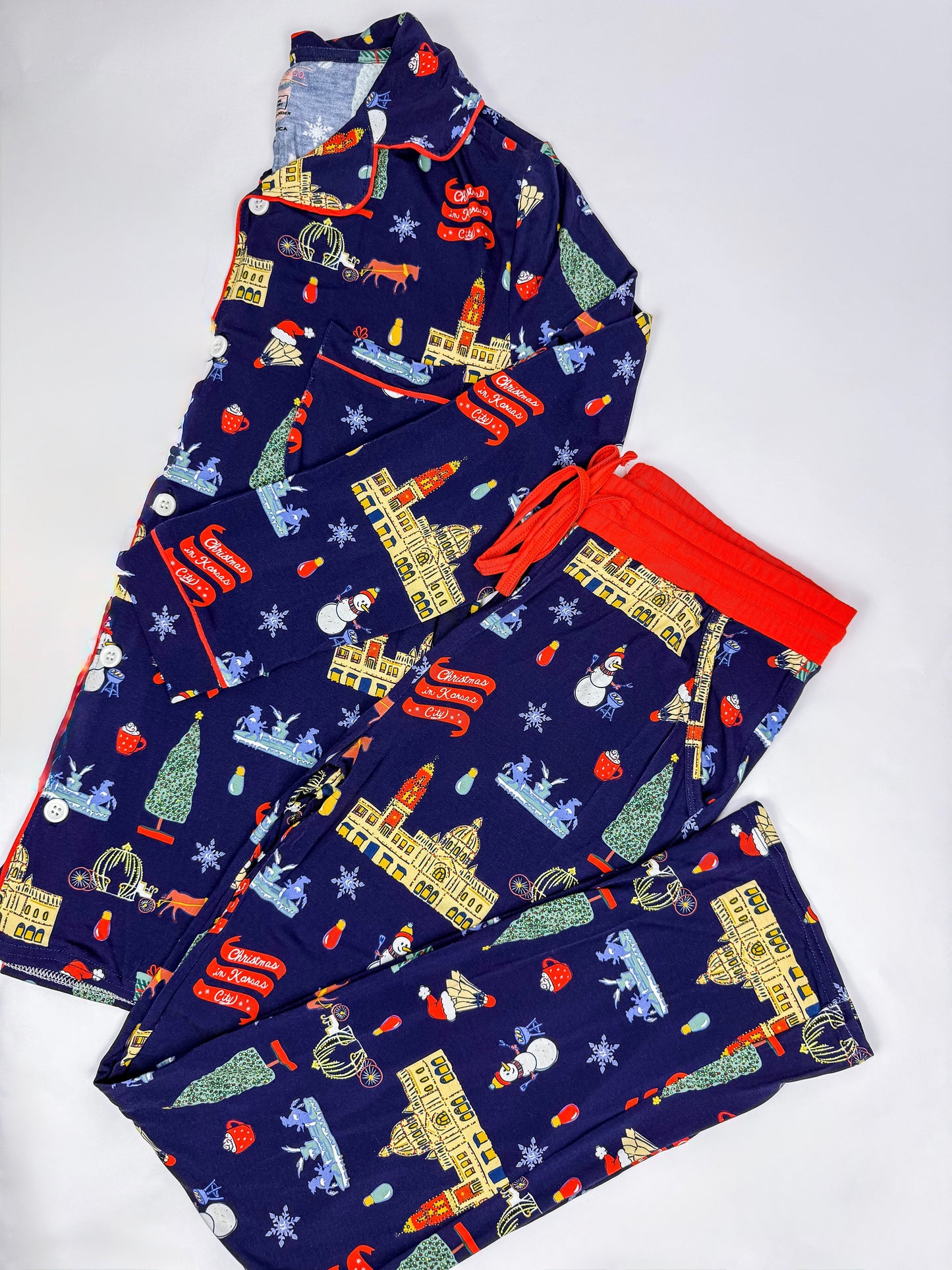 Christmas in Kansas City Unisex Adult Bamboo Pajama Set