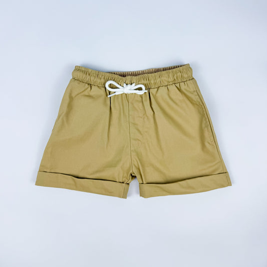 Boys Khaki Cotton Drawstring Shorts – Everyday Essential