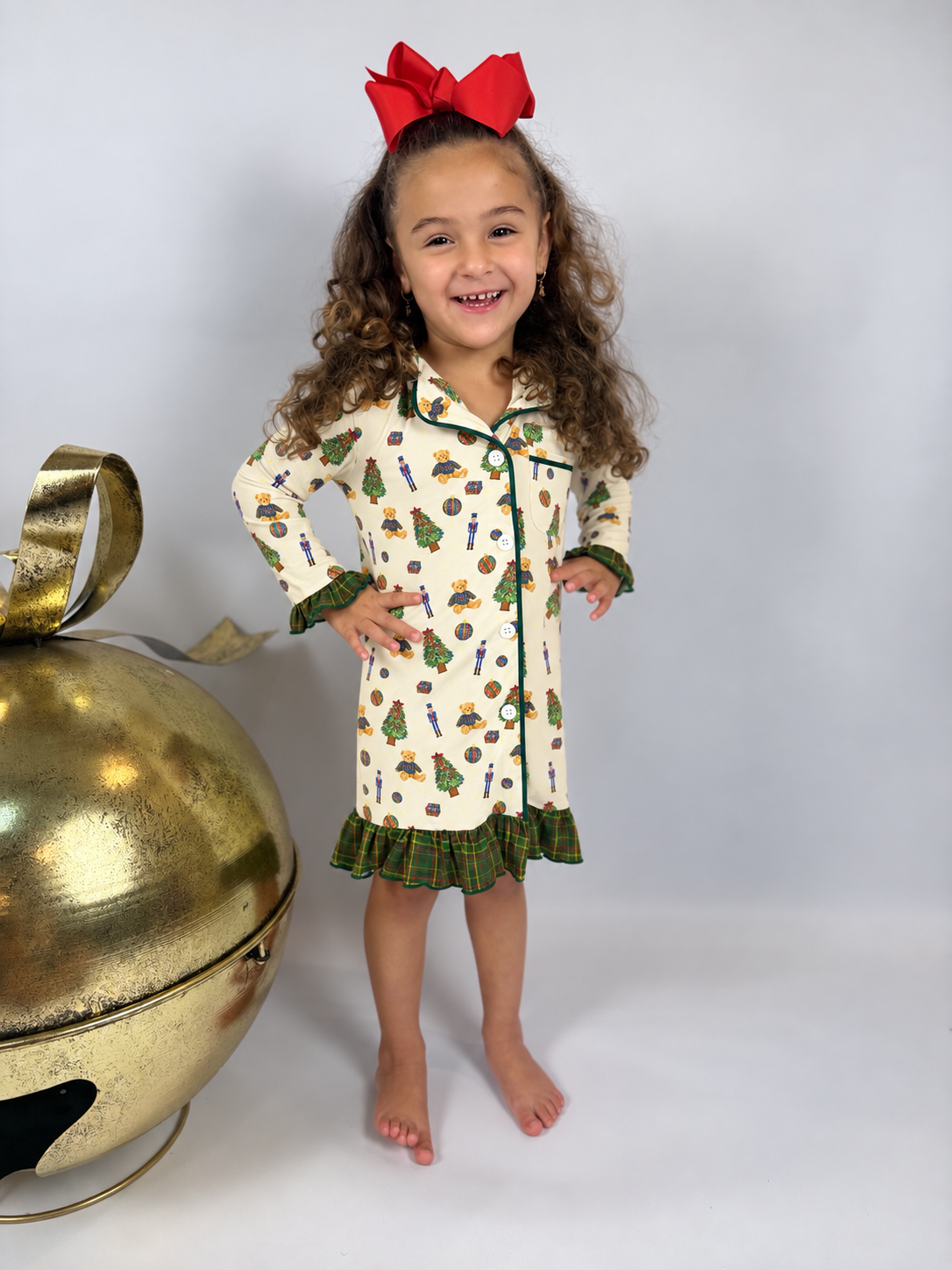 Christmas Traditions Girls Ruffle Nightgown