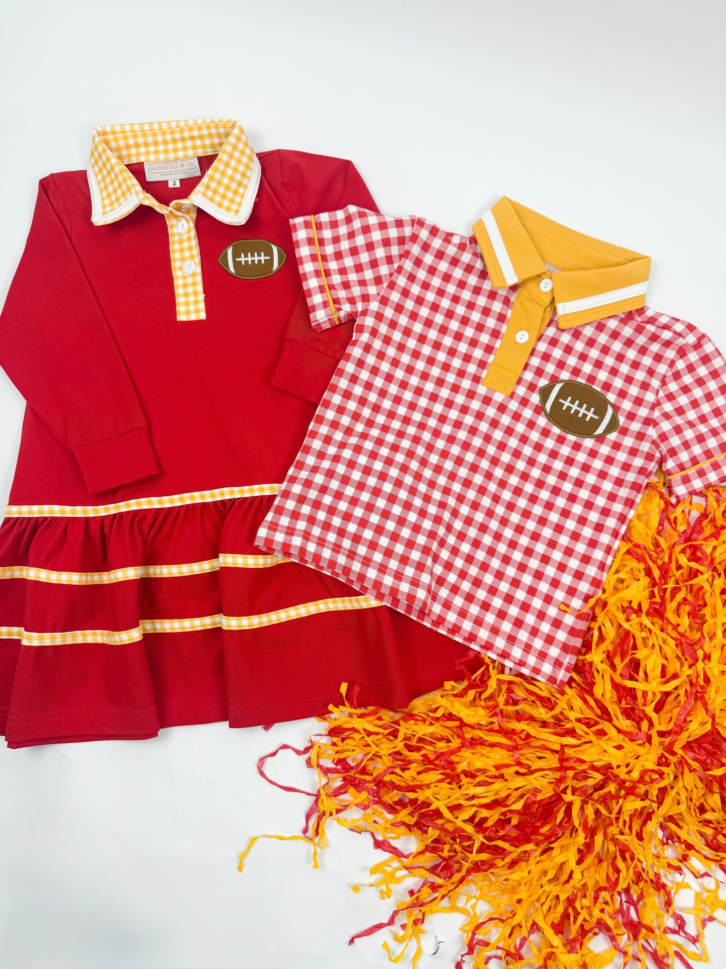 Appliqué Football Long Sleeve Dress