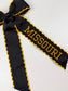 Embroidered ‘Missouri’ Black & Gold Grosgrain Spirit Bow - MU Inspired
