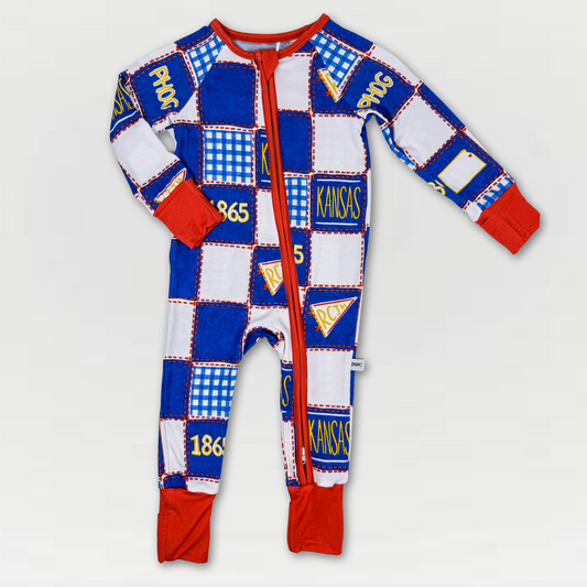 Kansas Quilted College Zip-Up Bamboo Pajama