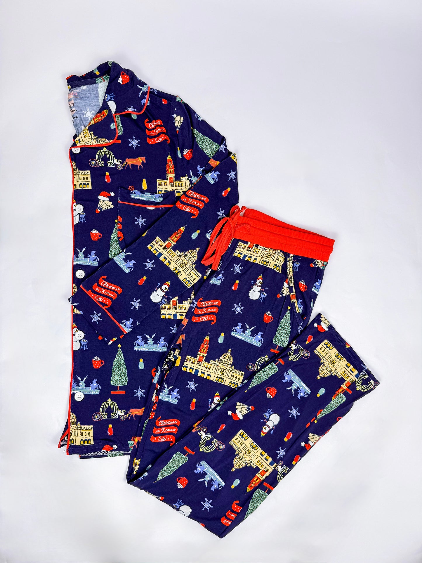 Christmas in Kansas City Unisex Adult Bamboo Pajama Set