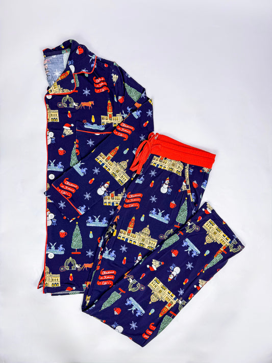 Christmas in Kansas City Unisex Adult Bamboo Pajama Set