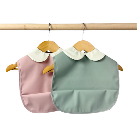 Peter Pan Collar Bib – Available in Pink and Pale Sage