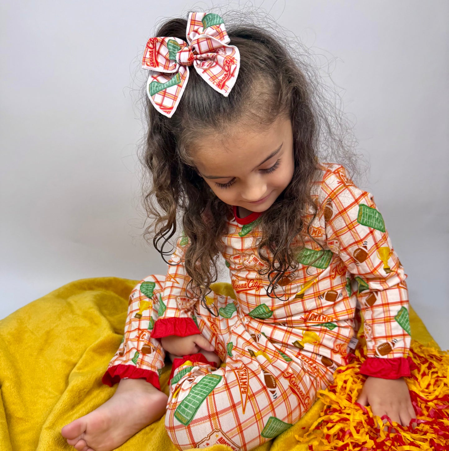 Heritage Plaid Print Bow | Kansas City Football Inspired