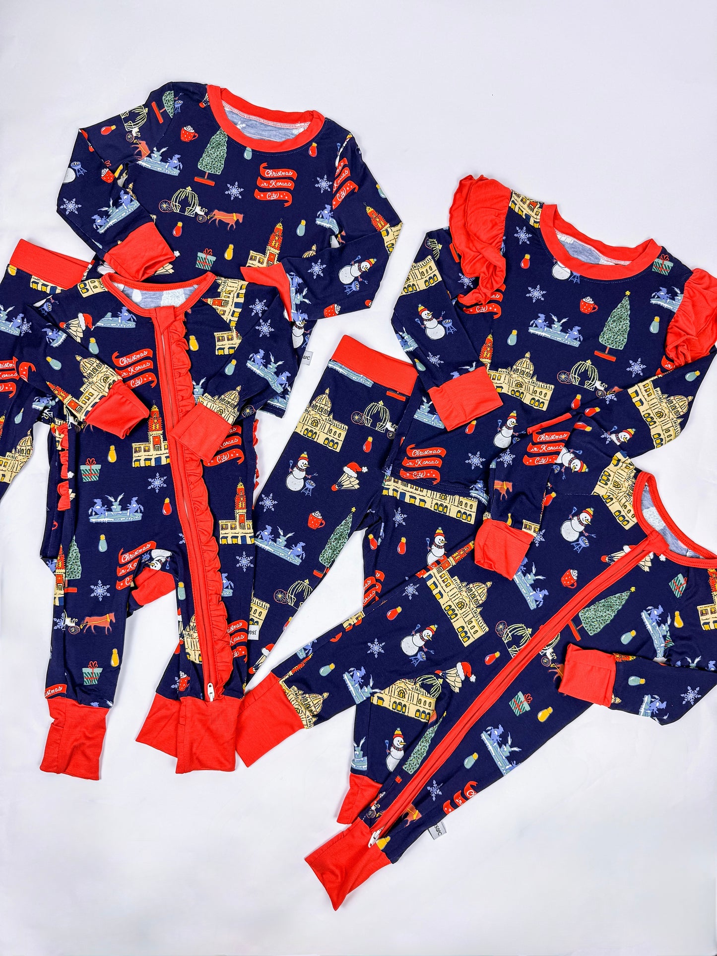 Christmas in Kansas City Unisex 2 Piece Bamboo Pajama Set
