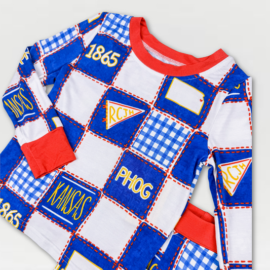 Kansas Quilted College 2-Piece Bamboo Pajama