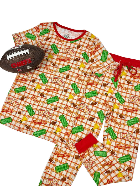 Youth Heritage Plaid Bamboo Jogger Set | Kansas City Football Inspired