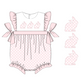 Girls' Easter Bubble Romper – Pink Gingham Bunny Outfit | Cotton Blend