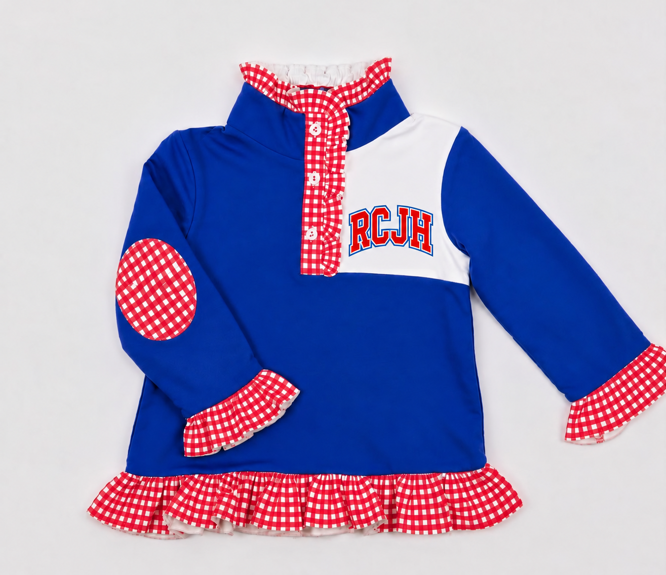(Pre-Order) Embroidered Kansas Ruffle Pullover | KU Inspired