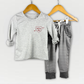 Heather Grey Long Sleeve Boys Valentine Tee – "Mama’s Boy" with Heart & Arrow Embroidery