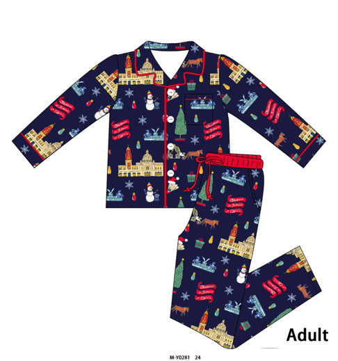 Christmas in Kansas City Unisex Adult Bamboo Pajama Set