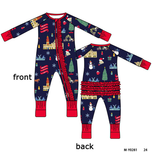 (Pre-Order) Christmas in Kansas City Ruffle Zip Convertible Pajamas