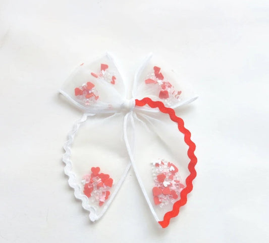 Valentine Shaker Bow Hair Clip