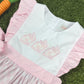 Girls' Easter Bubble Romper – Pink Gingham Bunny Outfit | Cotton Blend