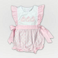 Girls' Easter Bubble Romper – Pink Gingham Bunny Outfit | Cotton Blend